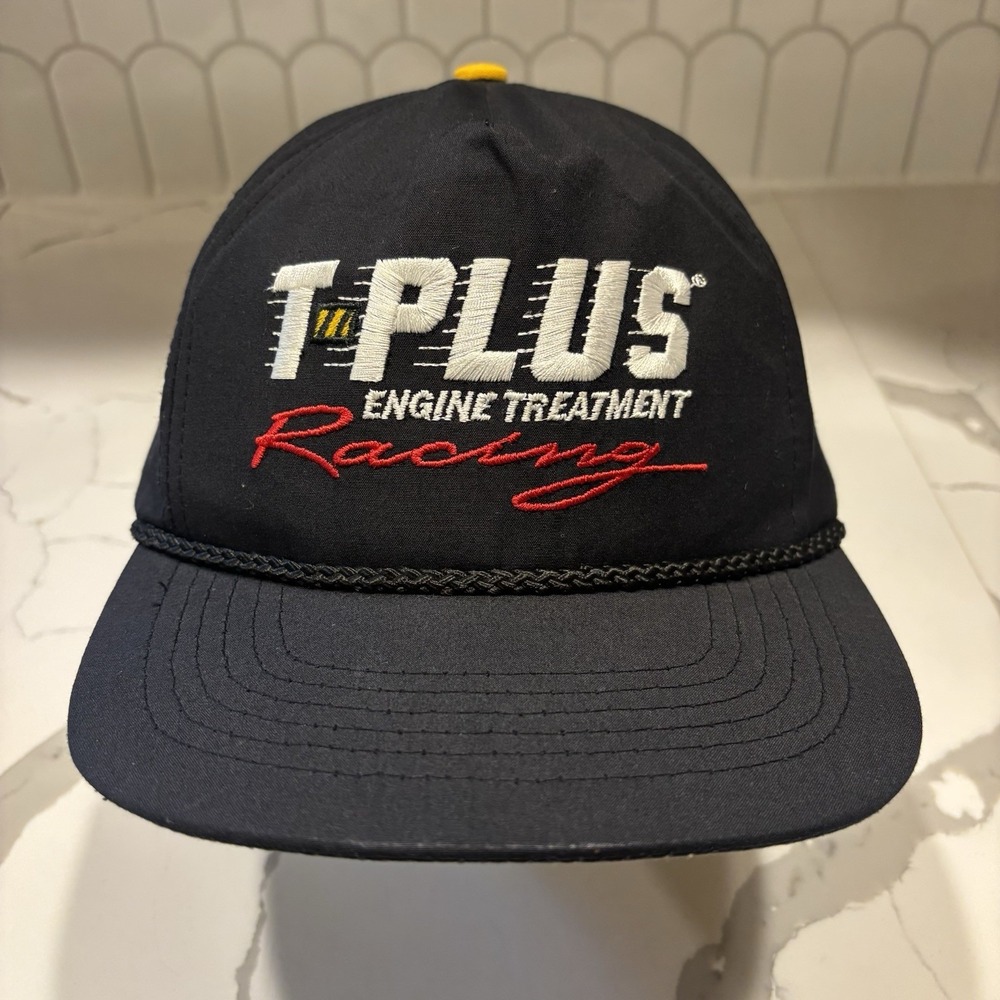 Vintage T Plus Engine Treatment Racing Rope Hat Cap Black Snap Back Star Sports